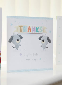 Thank you card in reception